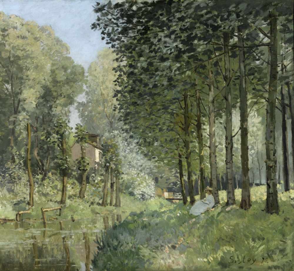 Resting on the river bank - Sisley