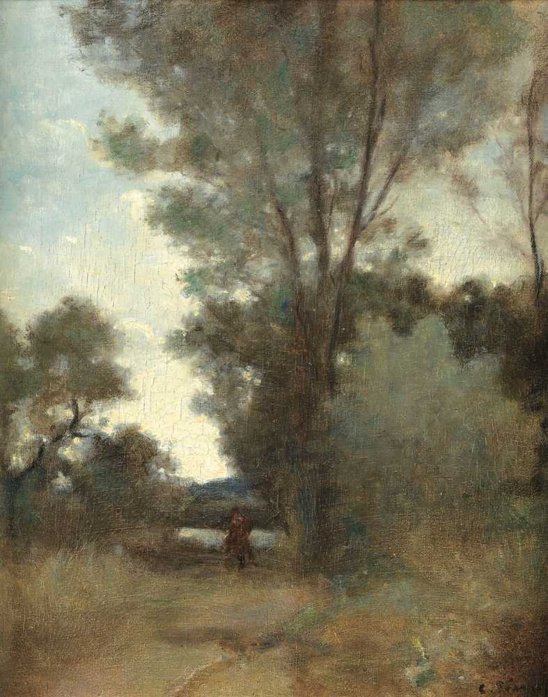 Rider At The Edge Of A Wood (circa 1859) - Camille Pissarro