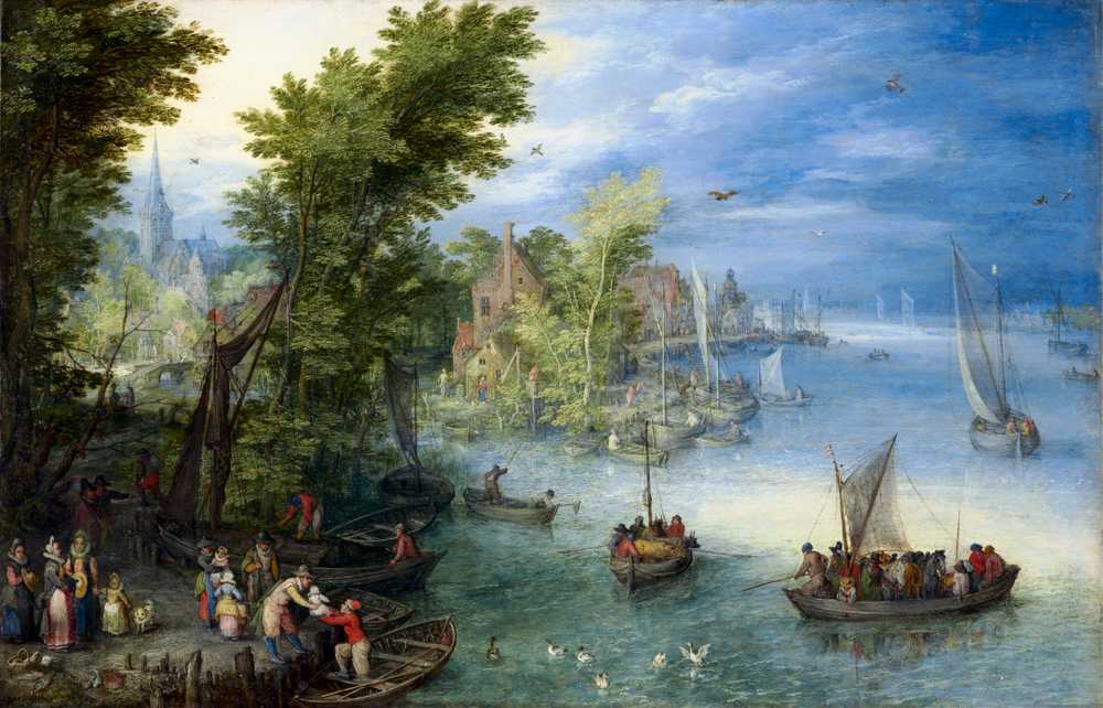 River Landscape (1607) - Jan Brueghel Starszy