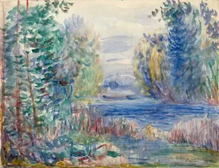 River Landscape (1890) - Auguste Renoir