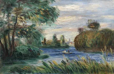 River Landscape (c.1890) - Auguste Renoir