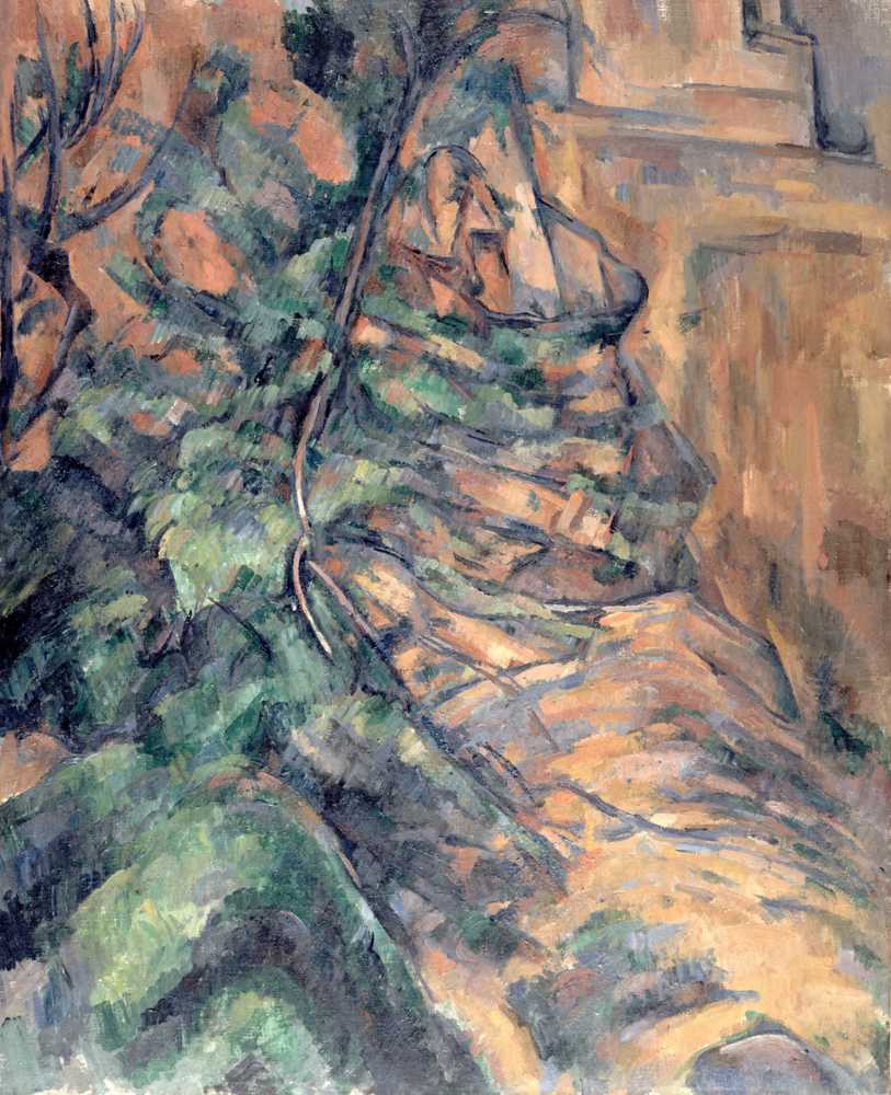 Rocks and branches at Bibemus (1895-1904) - Paul Cezanne
