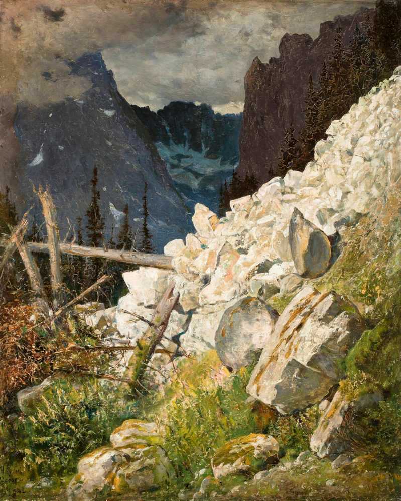 Rockslide in the White Water Valley in the Tatra Mountains (1892) - Gerson