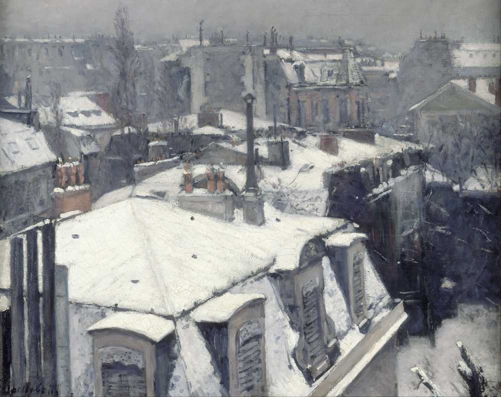 Rooftops in the Snow (snow effect) (1878) - Gustave Caillebotte