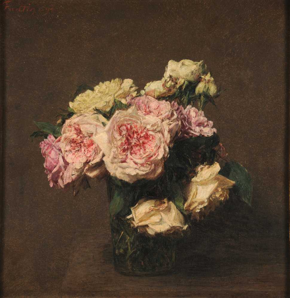 Roses in a crystal vase (1894) - Henri Fantin-Latour