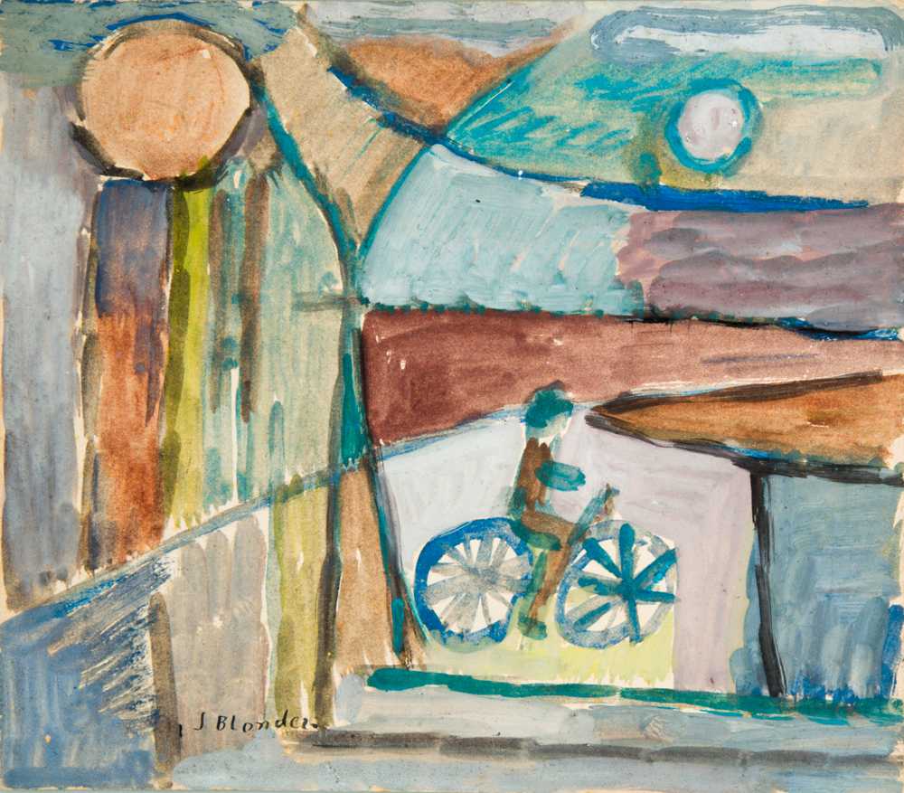 Rowerzysta na tle pejzażu (1934) - Aleksander Sasza Blonder