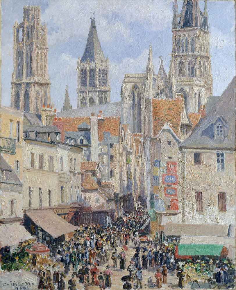 Rue de lÉpicerie, Rouen (Effect of Sunlight) - Camille Pissarro