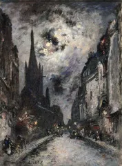 Rue Saint-Severin, current 5th arrondissement. (1877) - Jongkind