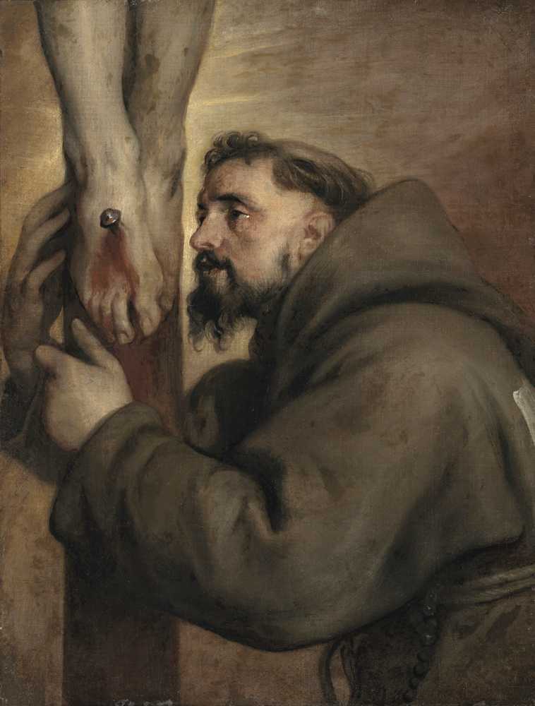 Saint Francis of Assisi at the foot of the Cross - Antoon Van Dyck