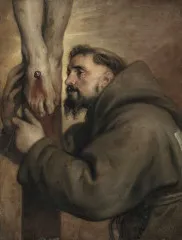 Saint Francis of Assisi at the foot of the Cross - Antoon Van Dyck