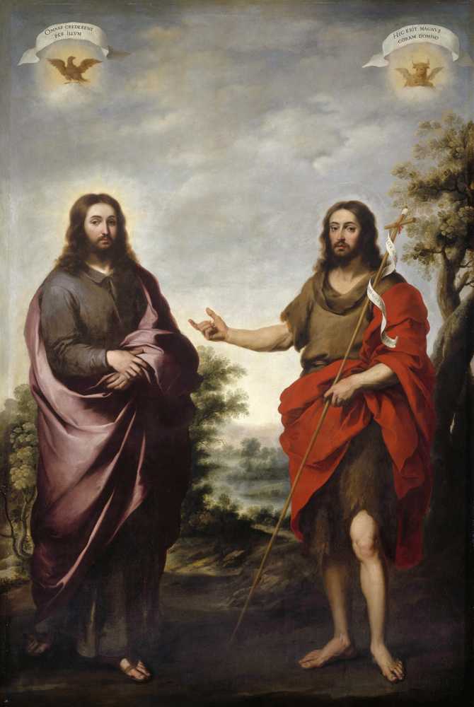 Saint John the Baptist Pointing to Christ - Bartolome Esteban Perez Murillo