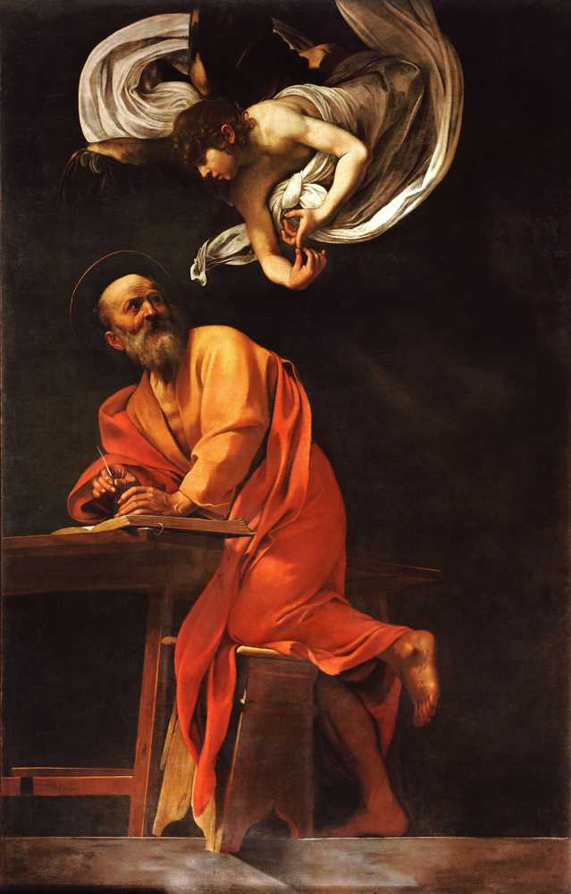 Saint Matthew and the angel (circa 1602) - Michelangelo Merisi de Caravag