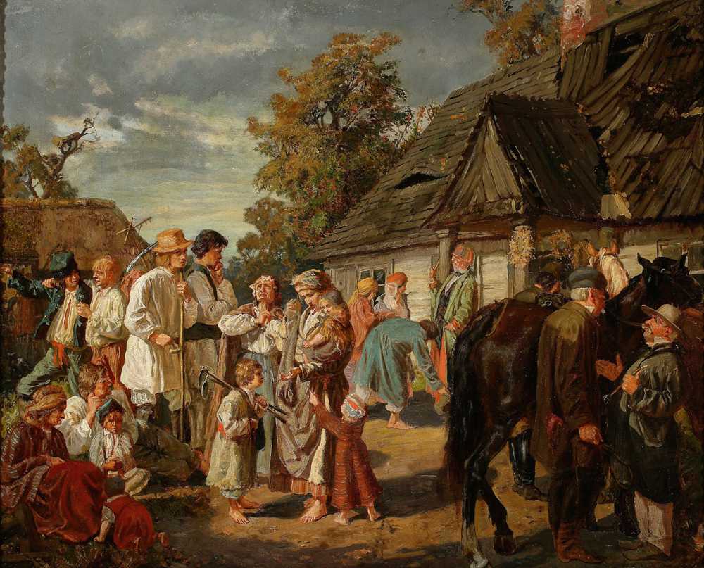 Saturday at the farm (1869) - Józef Chełmoński