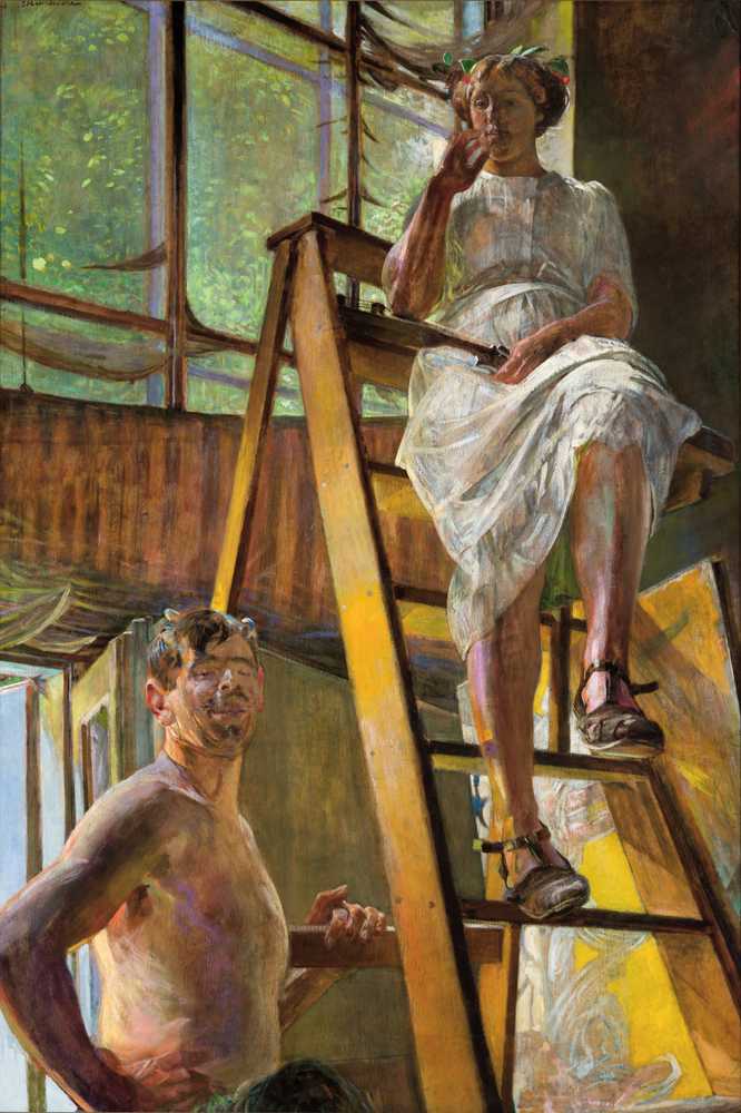 Satyr and a Model (1913) - Jacek Malczewski