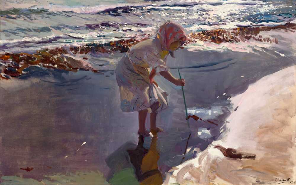Searching for shellfish, Valencia beach (1907) - Joaquin Sorolla y Bastida
