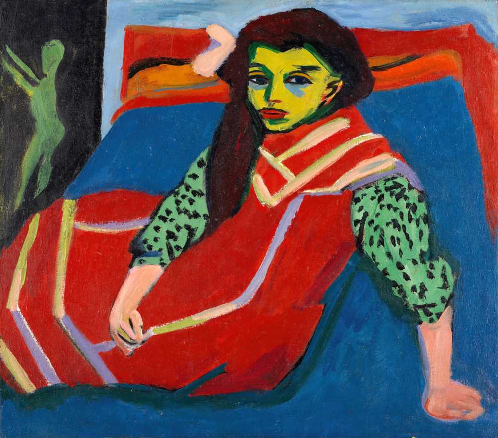 Seated Girl (Franzi Fehrmann) (1910-1920) - Ernst Ludwig Kirchner