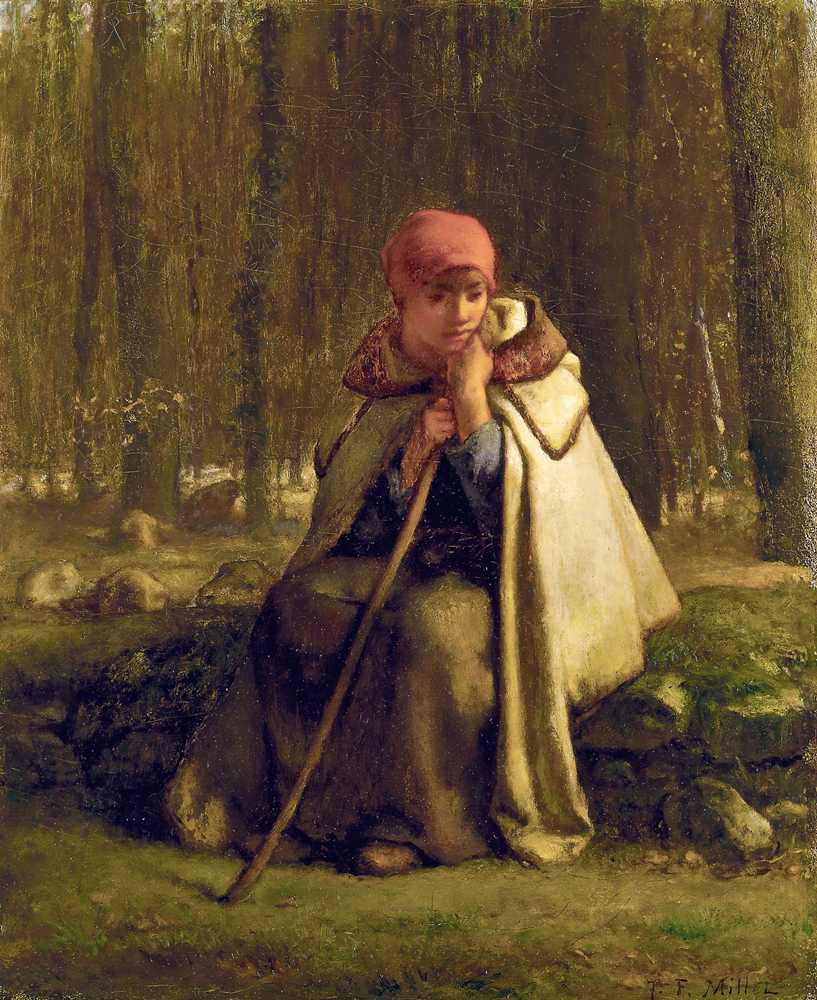 Seated Shepherdess (c. 1852) - Jean Francois Millet