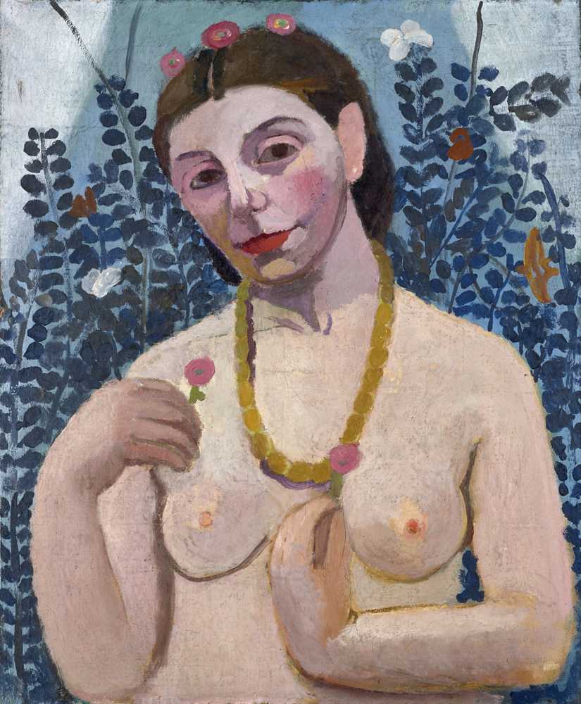 Self-Portrait as a Half-Length Nude with Amber Necklace II... - Modersohn-Becker
