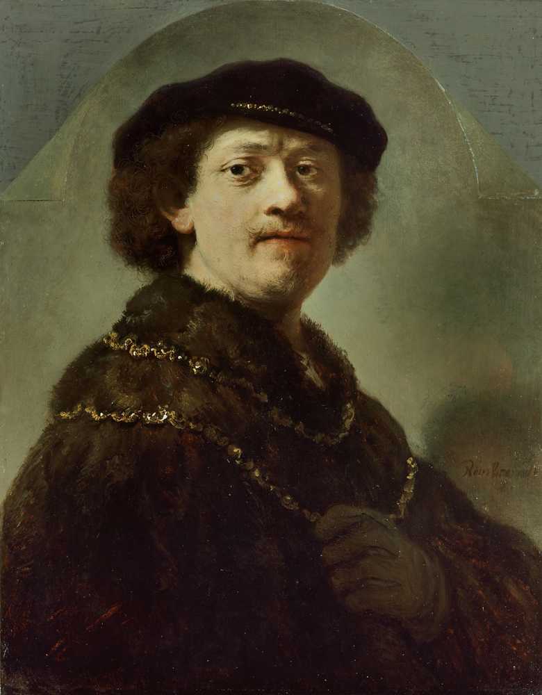 Self-Portrait in a Black Cap (1637) - Rembrandt van Rijn