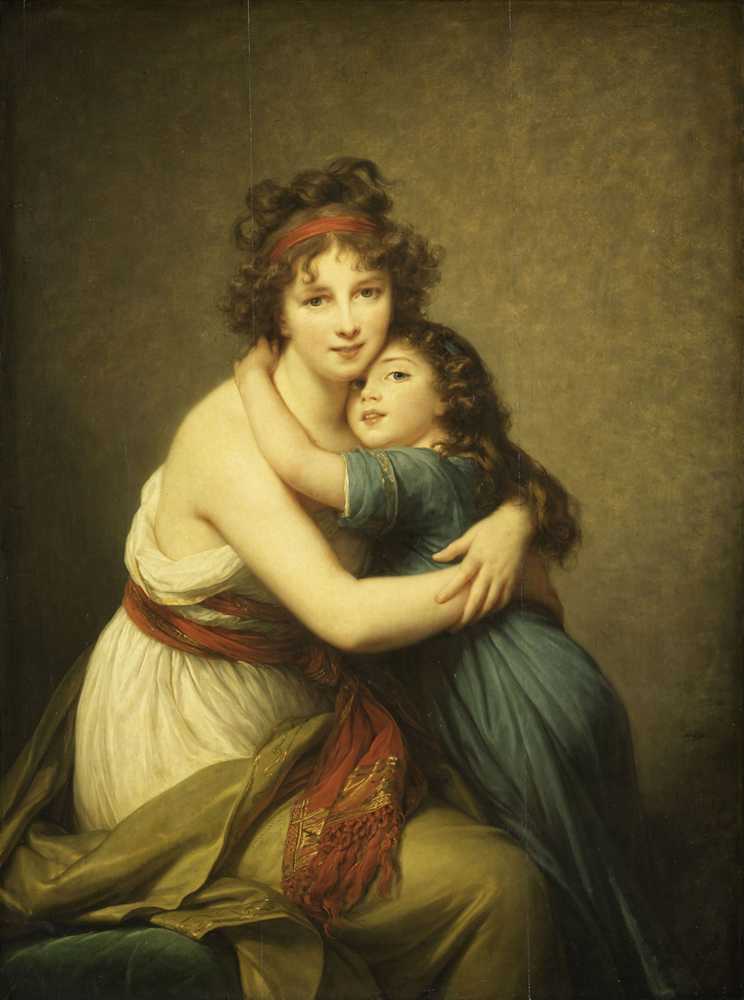 Self-Portrait with Her Daughter, Julie (1780-1819) - Vigee Le Brun