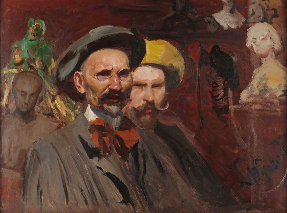 Self-Portrait with Konstanty Laszczka (1901) - Leon Wyczółkowski