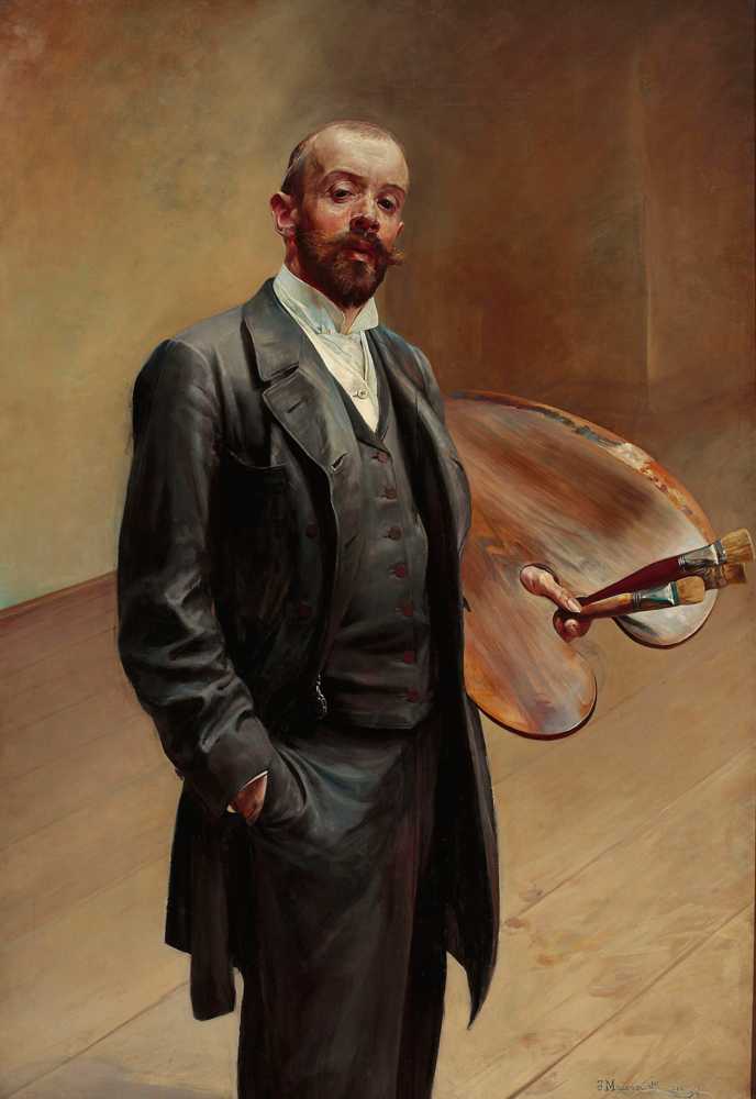 Self-portrait with palette (1892) - Jacek Malczewski