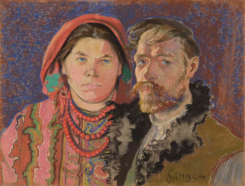 Self-Portrait with Wife (1904) - Stanisław Wyspiański