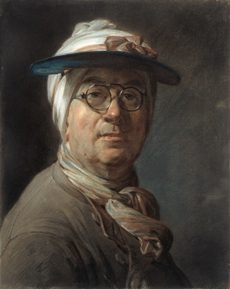 Self-portrait with glasses - Jean Chardin