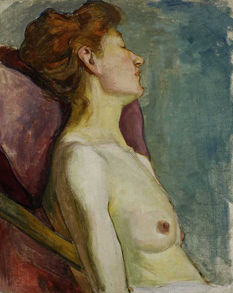 Semi-nude of a seated woman (circa 1902) - Władysław Ślewiński
