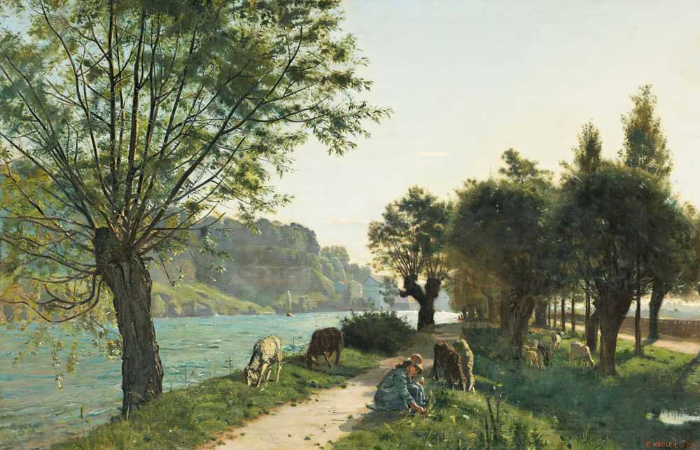 Sheep On The Sentier Des Saules (1878) - Ferdinand Hodler