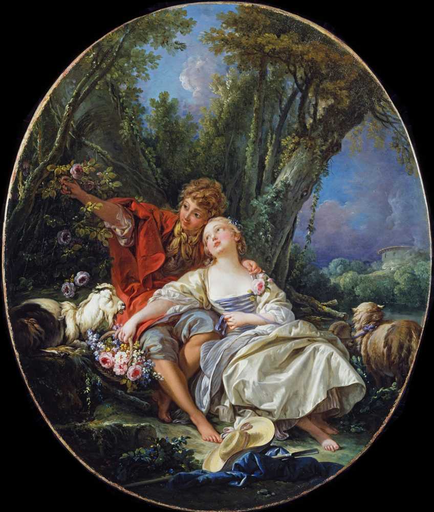 Shepherd and Shepherdess Reposing (1761) - Francois Boucher