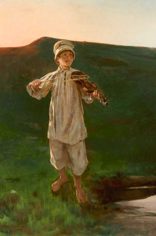 Shepherd boy playing the fiddle (1894-1896) - Witold Pruszkowski