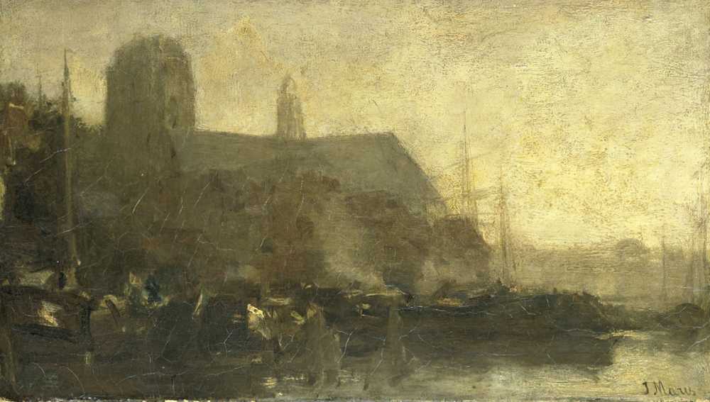 Ships in the harbor of Dordrecht (1880 - 1899) - Matthijs Maris