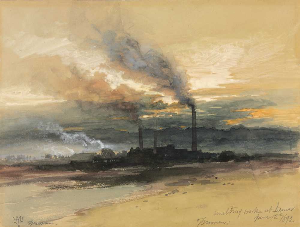 Smelting Works at Denver (1892) - Thomas Moran