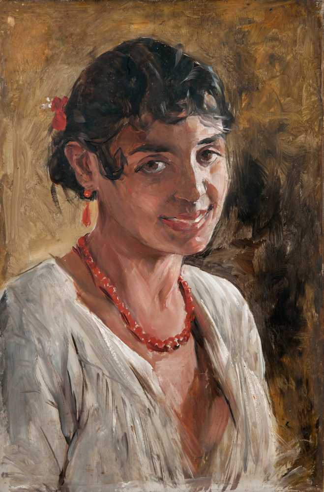 Smiling Spanish Girl, Study (1881-82) - Ernst Abraham Josephson