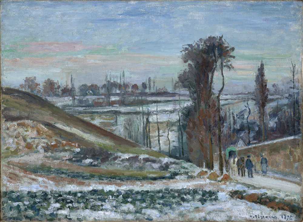 Snowy Landscape near l’Hermitage (1875) - Camille Pissarro