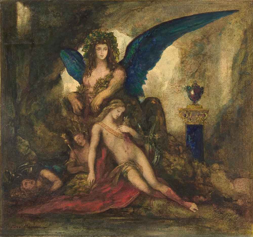 Sphinx in a Grotto (Poet, King and Warrior) - Gustave Moreau