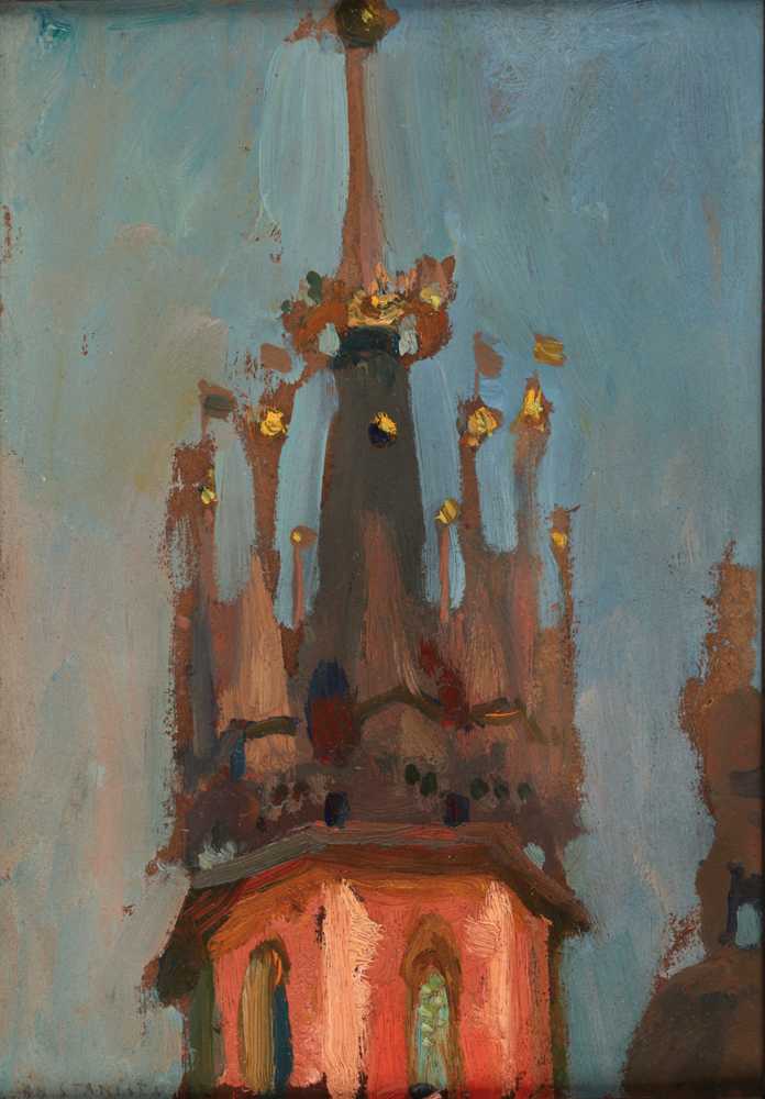 Spire of the Tower of St Mary’s Church in Krakow (circa 1904) - Stanisławski