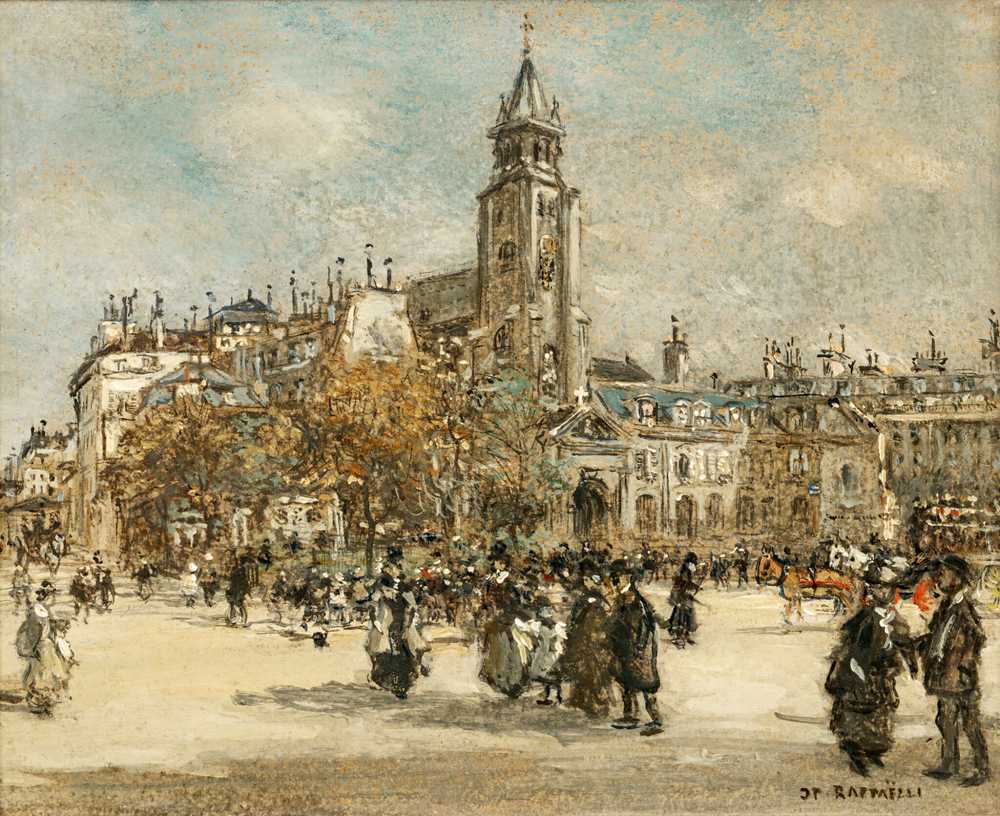Square of Saint-Germain des Pres, Paris - Jean-Francois Raffaelli