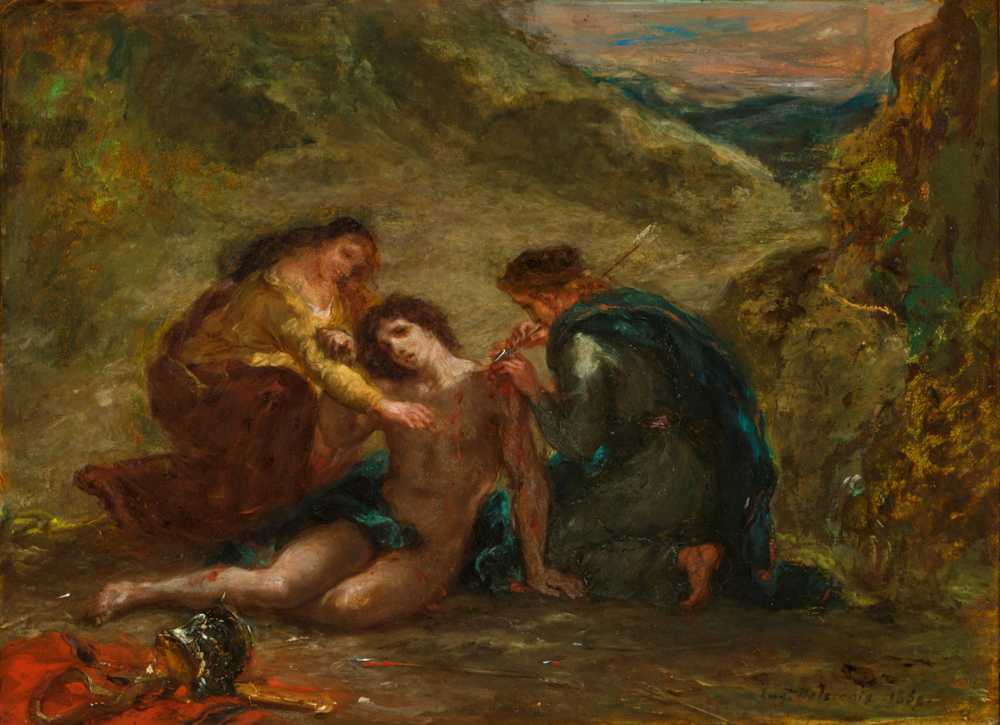 St. Sebastian with St. Irene and Attendant (1858) - Delacroix