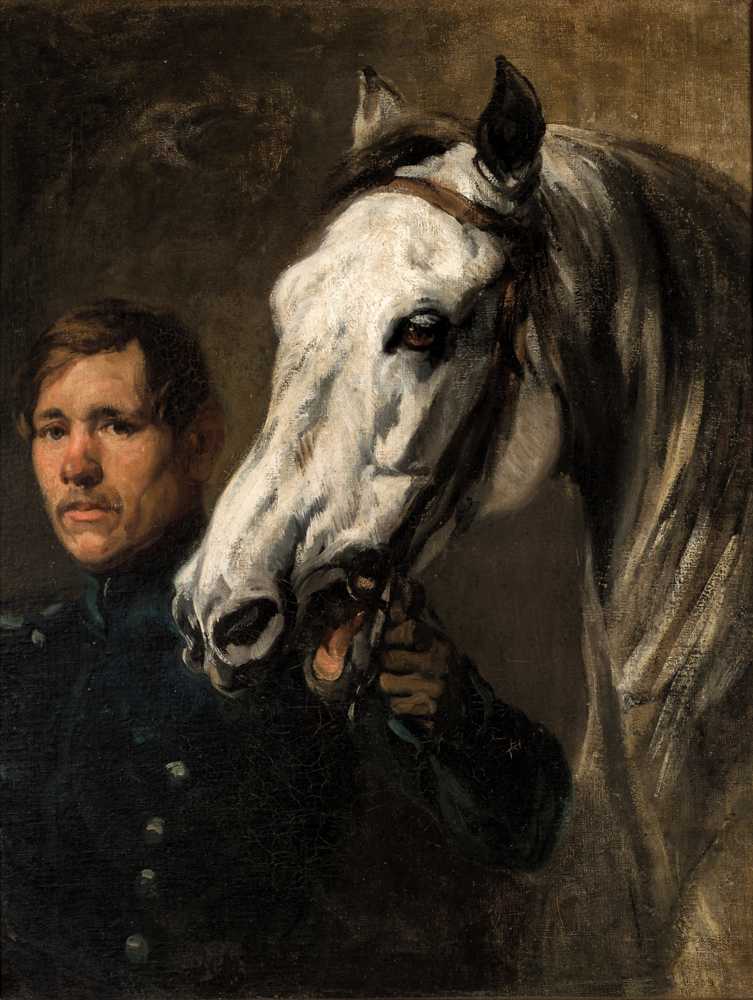 Stable Boy Holding the Horse by the Bridle (1842-1845) - Piotr Michałowski