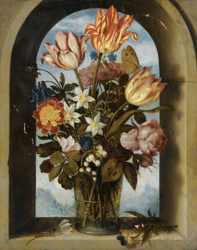 Still Life Of Tulips, Moss-Roses, Lily-Of-The-Valley And Other F... - Bosschaert