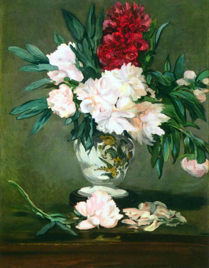 Still Life, Vase with Peonies - Manet