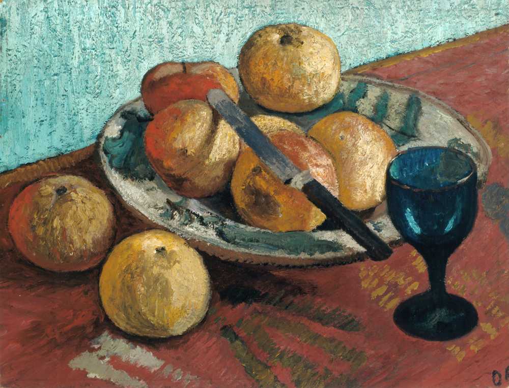 Still life with apples and green glass (1906) - Paula Modersohn Becker