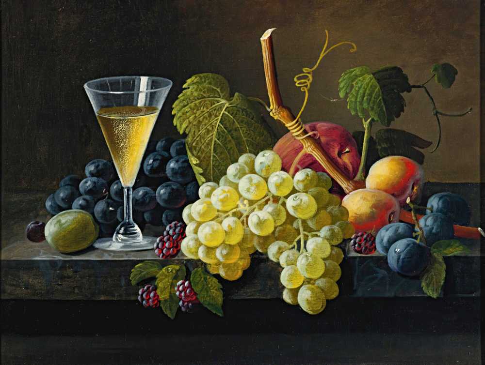 Still Life With Champagne Glass - Severin Roesen