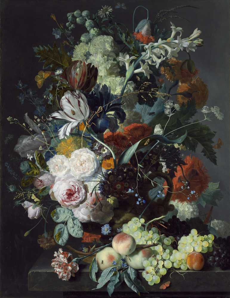 Still Life with Flowers and Fruit (c. 1715) - Jan van Huysum