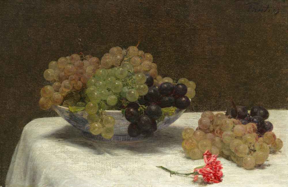 Still Life with Grapes and a Carnation, c. 1880 - Henri Fantin-Latour