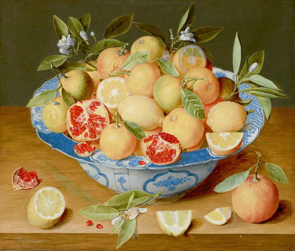 Still Life with Lemons, Oranges, and a Pomegranate - Jacob van Hulsdon