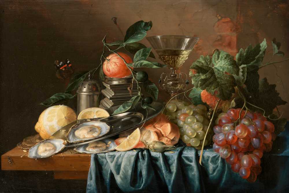 Still Life with Oysters and Grapes (1653) - Jan Davidsz de Heem
