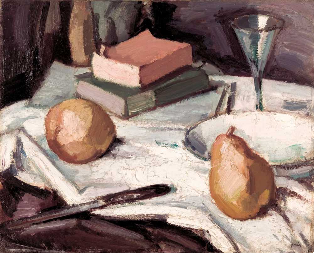 Still life with pears and wineglass (1915) - Samuel Peploe